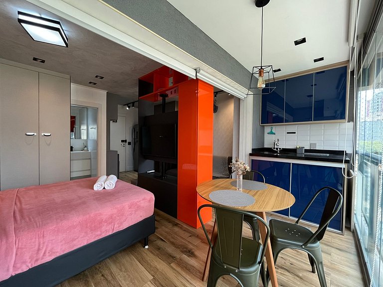 Studio Moderno no Smart Vila Madalena com 31m², 1 suíte com